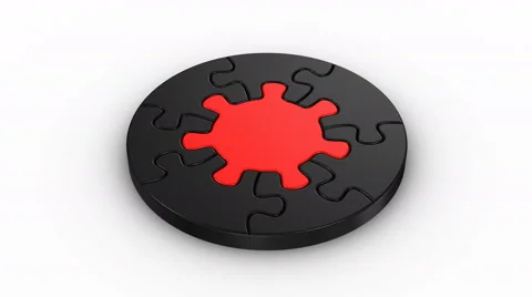 Falling Puzzles Create A Circle Stock Footage 60009541