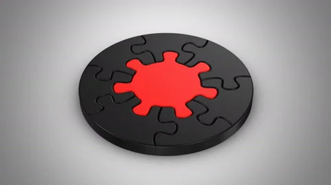 Falling Puzzles Create A Circle Video stock 60010158