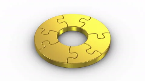Falling Puzzles Create A Circle Stock Footage 60095103
