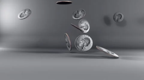 Falling quarters Stock Footage 22636318