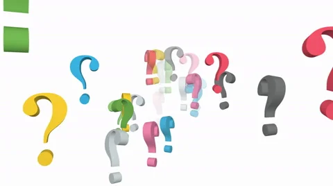 Falling question marks animation - looping, alpha Stock Footage 55744425