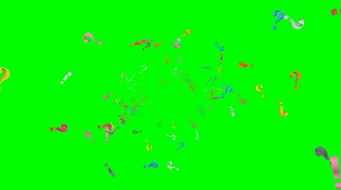 Falling question marks animation - looping, multi color, green screen Stock Footage 55744690