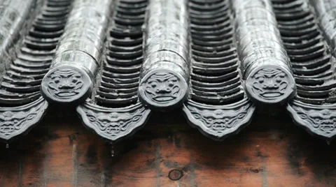 Falling rain drop on the eave 스톡 동영상 37961282