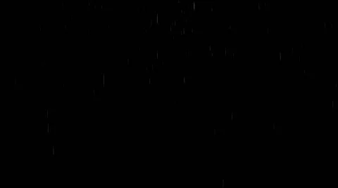 Falling rain over black background with alpha matte. Loopable. Lateral view. Stock Footage 54838976