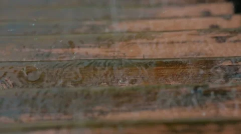 Falling Rain on the roof Video stock 36554098