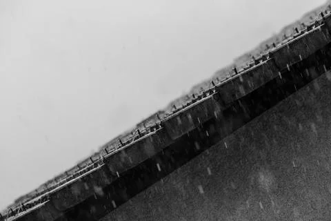 Falling rain on roof Stock Photos