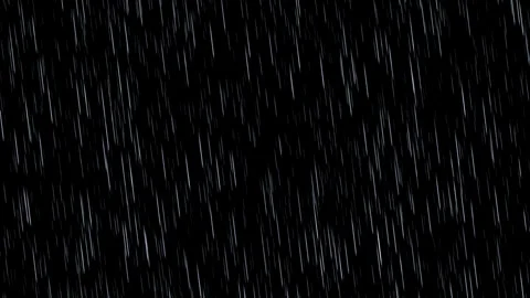 Falling rain streaks overlay on black, 3 depth layers, 4K seamless loop 動画素材 347464377