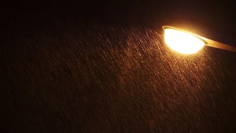 Falling rain wind with light lamp Stock Footage 115063834