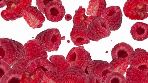 Falling raspberries as background video ... | Stock Video | Pond5
