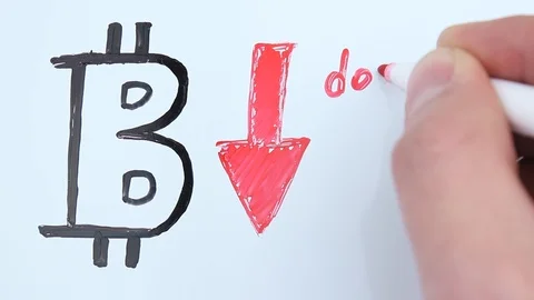 Falling of a rate of bitcoin Stock Footage 85922756