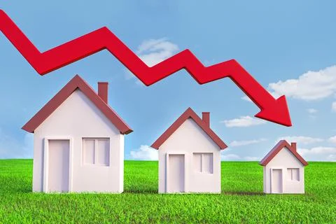 Falling in real estate concept Stock Illustration