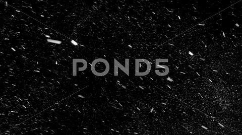 Falling real snowflakes from left to right with start and end Stock Photos