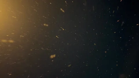 Falling realistic snowflakes, shot on black background with yellow flare effect. Stock Footage 226943201