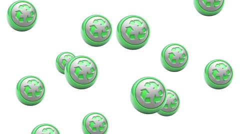 Falling recycle icons. Looping. Alpha channel is included. Stock Footage 51532149