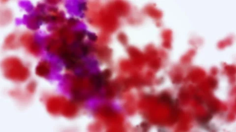Falling red and pink ink into water on a white background Stock Footage 64730656