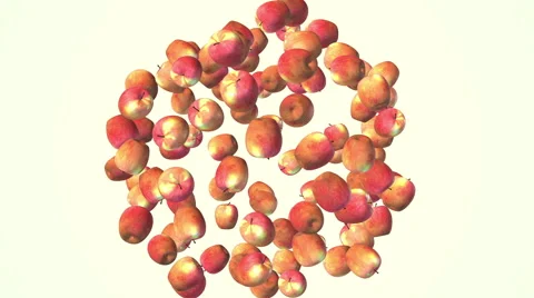 Falling red apple on white background Stock Footage 57682816