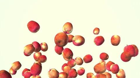 Falling red apple on white background Stock Footage 57682860