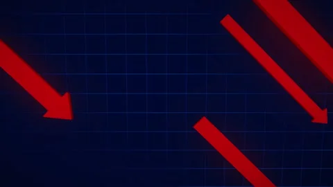 Falling red arrows indicating financial market crash Stock Footage 323105148