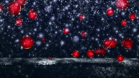 Falling Red Christmas Balls Stock Footage 294375427