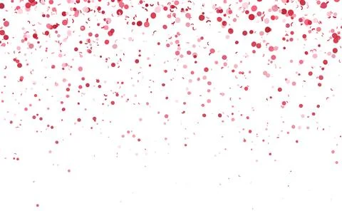 Falling red confetti celebrating party event on white background Stock Illustration