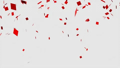 Falling red confetti. Transparent background with confetti. Alpha channel. Stock Footage 310522430
