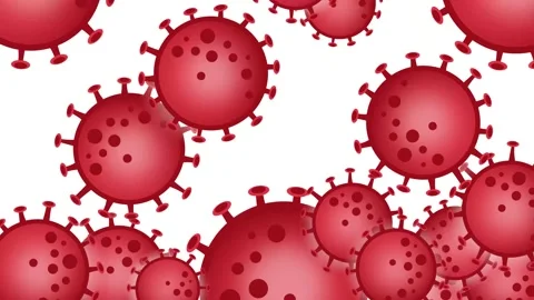 Falling Red Coronavirus Cells Animation. COVID-19 spread. Stock Footage 192498913