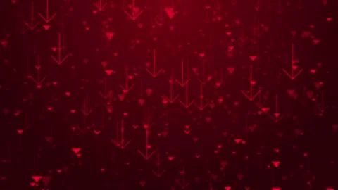 Falling Red Downward Arrows Animation Representing Data Flow or Drop Stock Footage 314187821