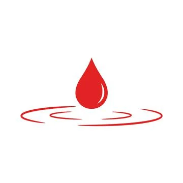 Falling red drop of blood icon design. Vector illustration. Illustrazione stock