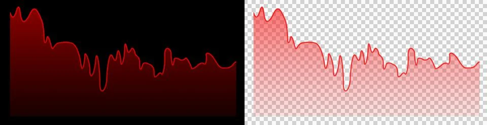 Falling Red Financial Chart with Downward Trend Line and Negative Market Loss Gr Stock Illustration