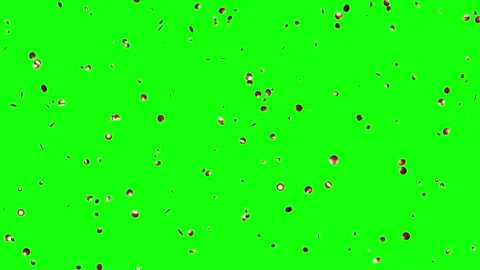 Falling Red foil Confetti on Green Background Stock Footage 279876071