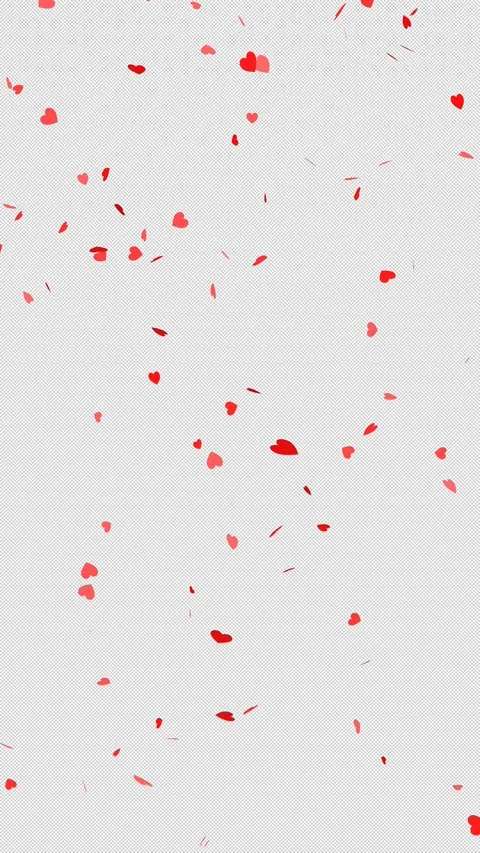 Falling red heart shapes on transparent background. Alpha channel included. Stock Footage 311355588