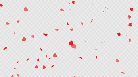 Falling red heart shapes on transparent background. Alpha channel included. Stock Footage 311355600
