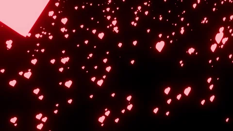 Falling red hearts 4k animation, love and romance Stock Footage 340151354