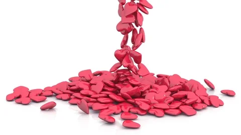 Falling red hearts Stock Footage 72250037