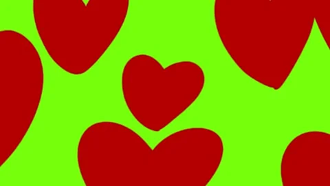 Falling red hearts on Green screen animation. Stock Footage 278440951
