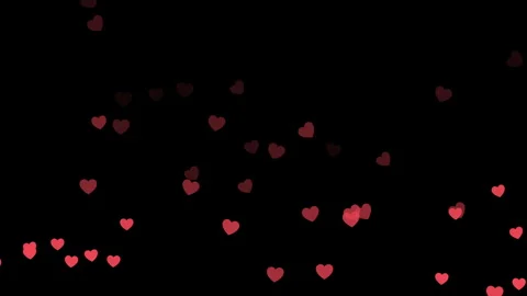 Falling red hearts loop. Only hearts layer available with Add transparency mode Video stock 297222756