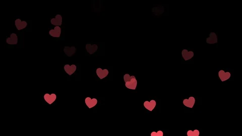 Falling red hearts loop. Only hearts layer available with Add transparency mode Video stock 297222795