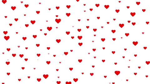 Falling red hearts pattern animation on a white background Stock Footage 153750577