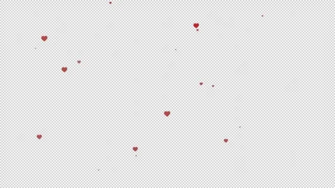Falling Red Hearts.  Valentine's Day Animation with Alpha Channel Stock Footage 279755325