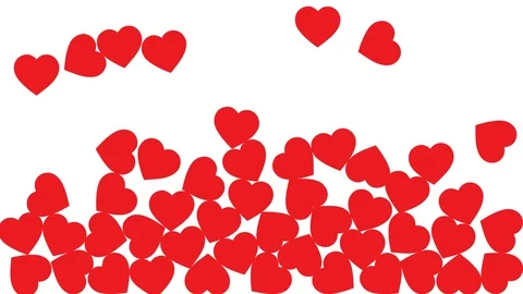 Falling red hearts video background Stock Footage