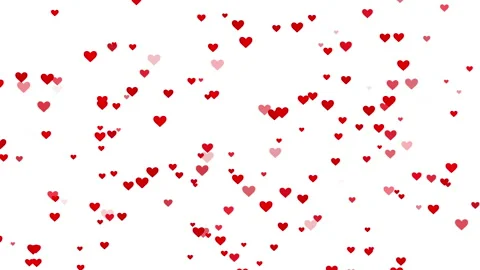 Falling red hearts on a white background, abstract valentines animation Stock Footage 233624227