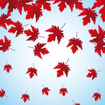 Falling red maple leaves background 스톡 일러스트