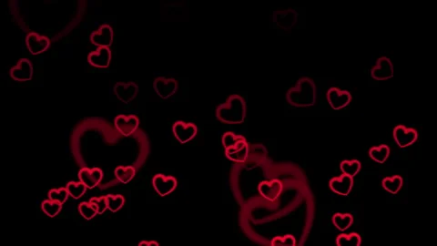 Falling red neon hearts loop for valentines day, romantic, wedding, love Video stock 294838165