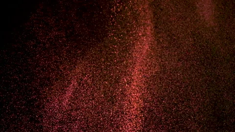 The falling red particles on the black background. slow motion Video stock 159075323