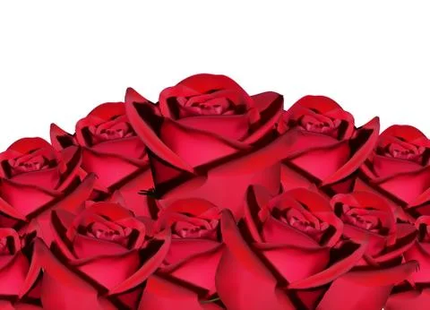 Falling red rose isolated on white background. Stock Illustration
