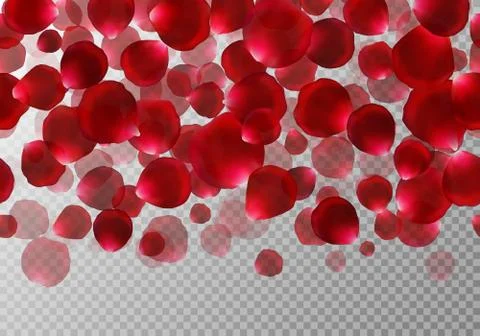 Falling red rose petals Stock Illustration