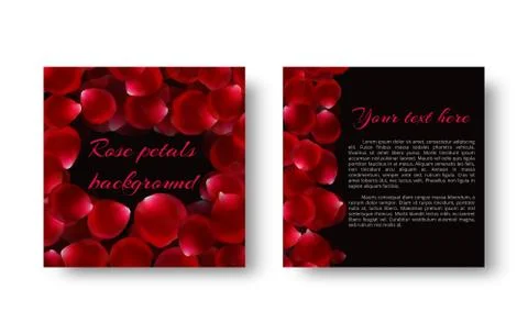 Falling red rose petals Stock Illustration