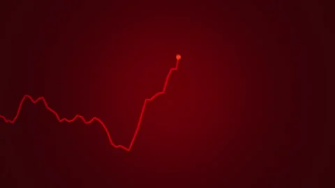 Falling red stock market chart, loss, crisis, frustration, crash. Stock Footage 331860855