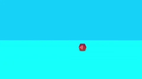 Falling red three-dimensional icosahedra. Animated background. 3d render Stock Footage 101816752