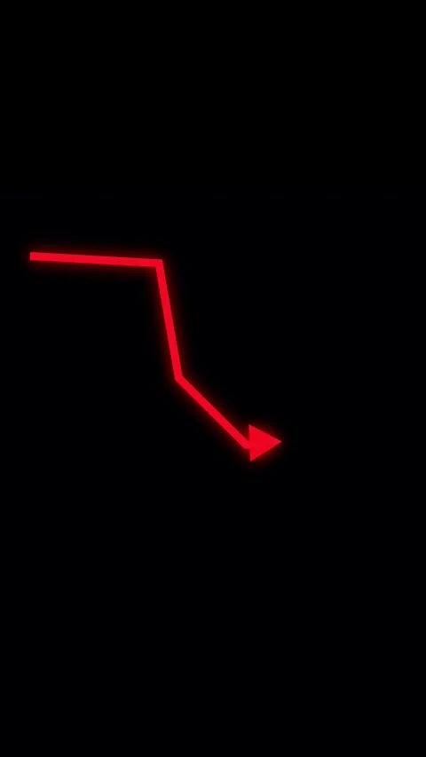 Falling Red Trend Graph Animation Stock Footage 346565265